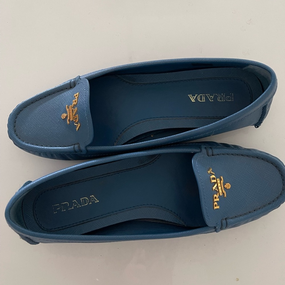 Blue Prada Loafers (size 38)